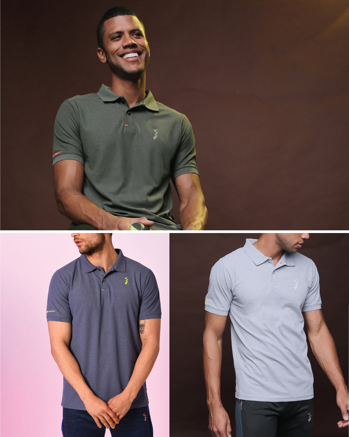 Pack Of 3 Slim Fit Active T-Shirts