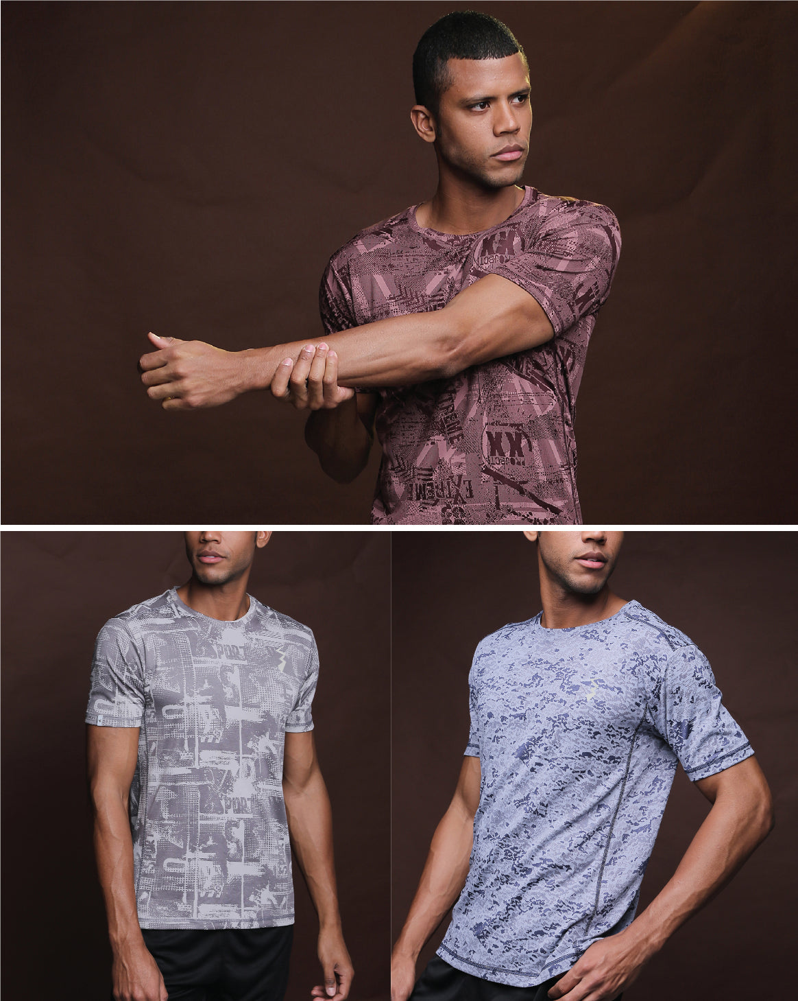 Pack Of 3 Slim Fit Active T-Shirts