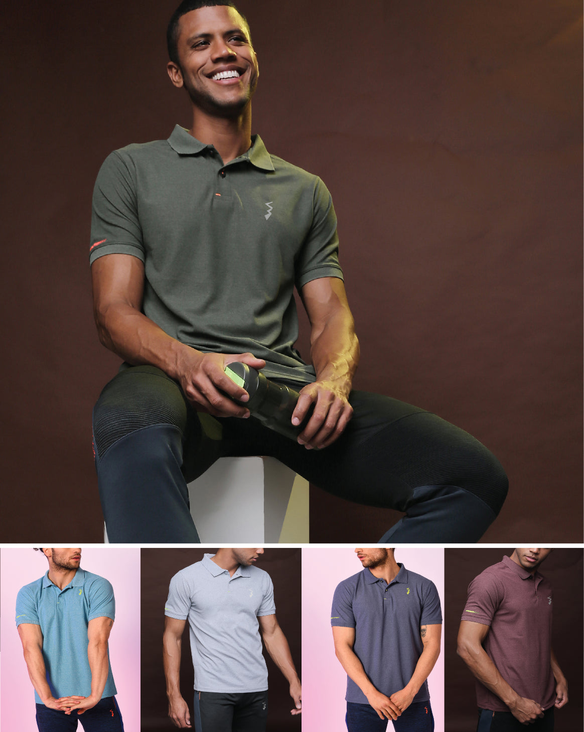 Pack Of 5 Slim Fit Active T-Shirts