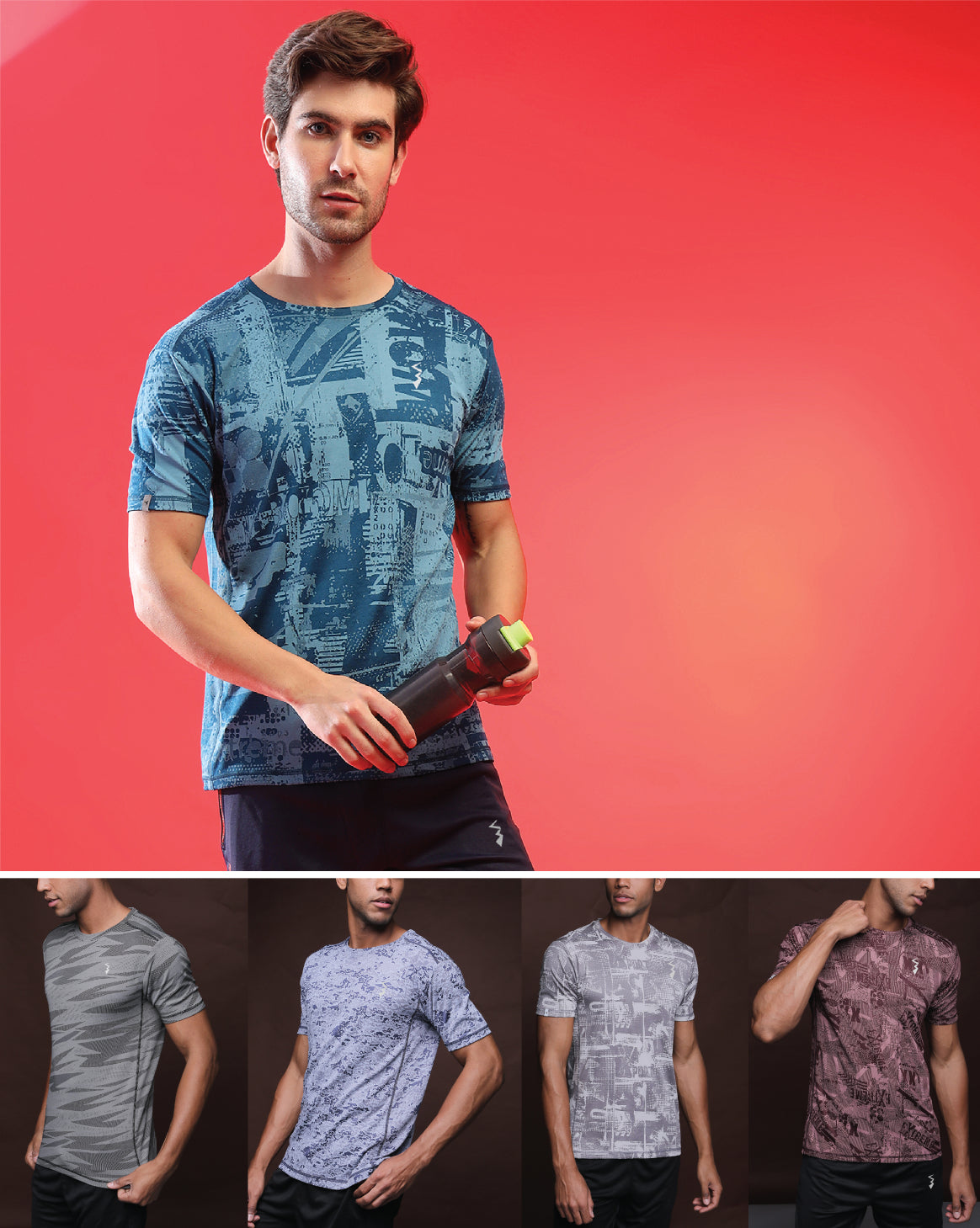 Pack Of 5 Slim Fit Active T-Shirts