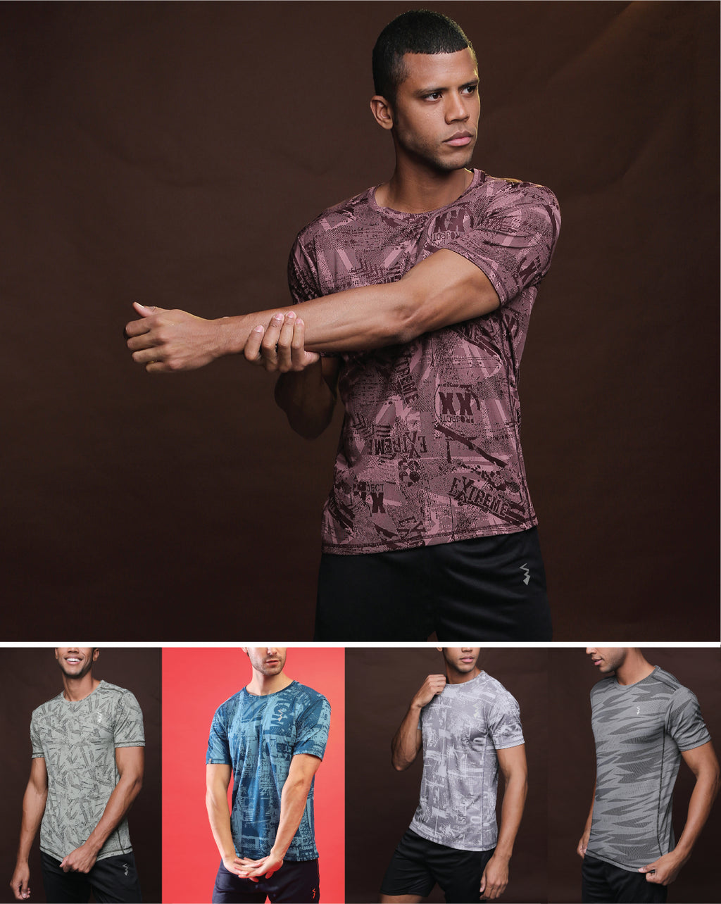 Pack Of 5 Slim Fit Active T-Shirts