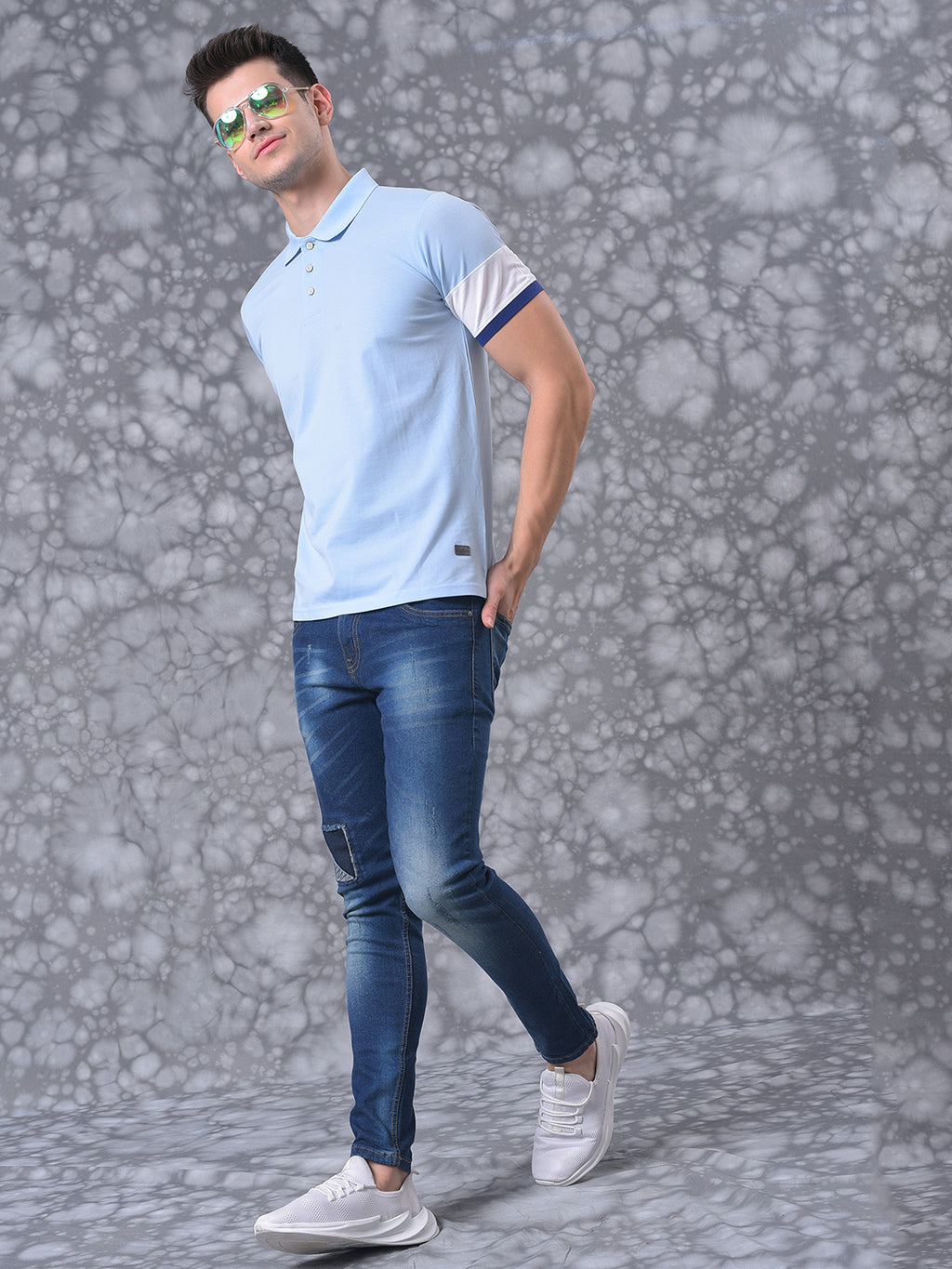 Solid Stylish Casual Polo Neck T-Shirt