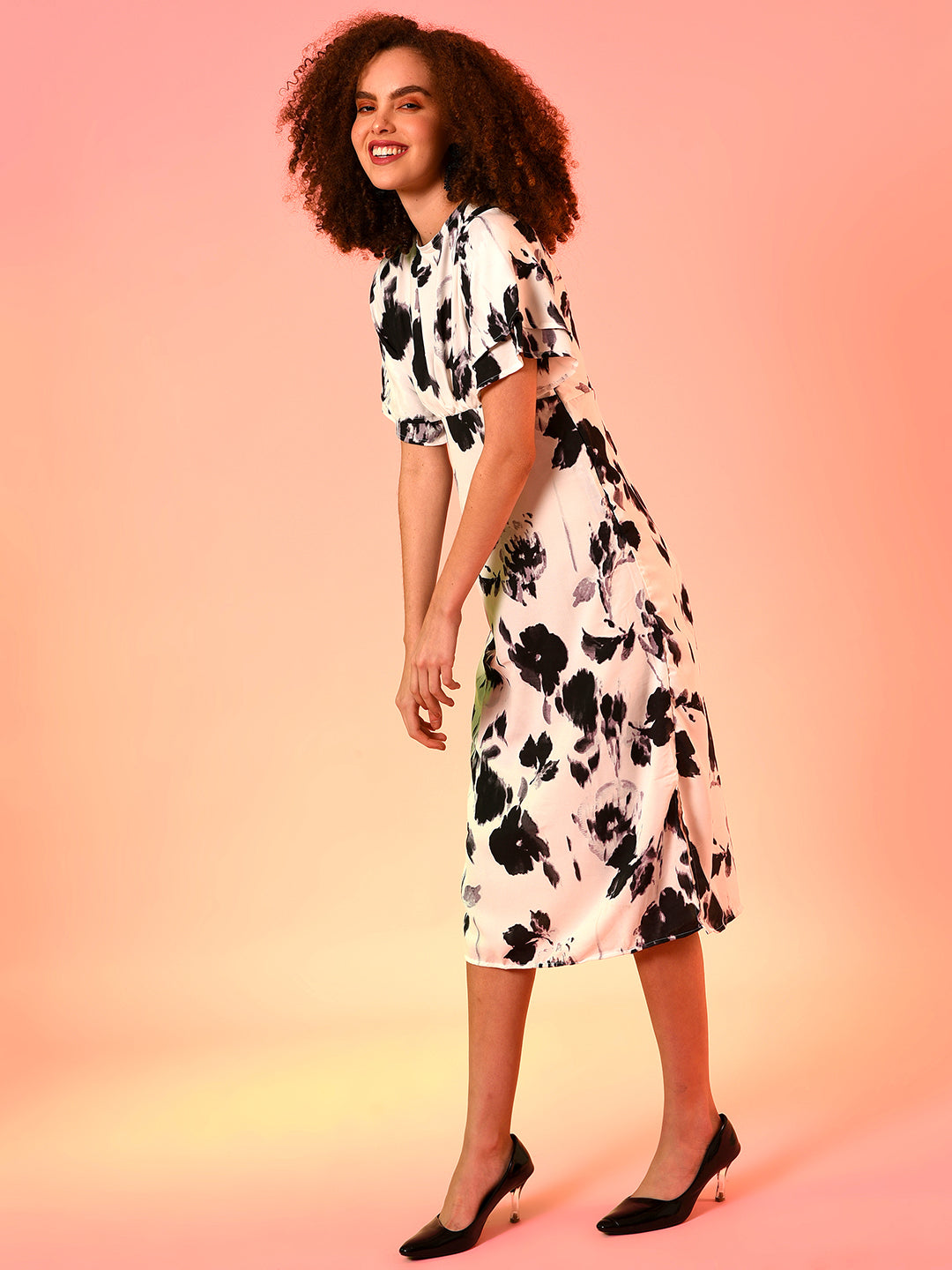 Flower Dress With Slit