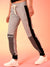 Women Grey & Black Slim Fit Colourblocked Trackpant