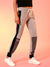 Women Grey & Black Slim Fit Colourblocked Trackpant