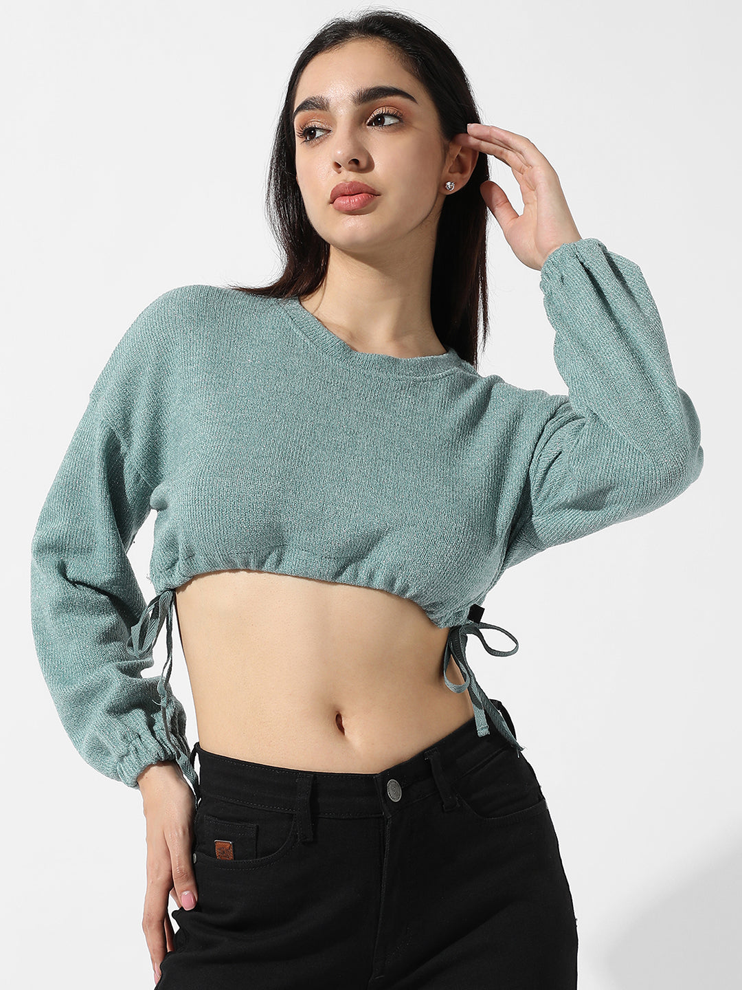 Solid Cinched Crop Top