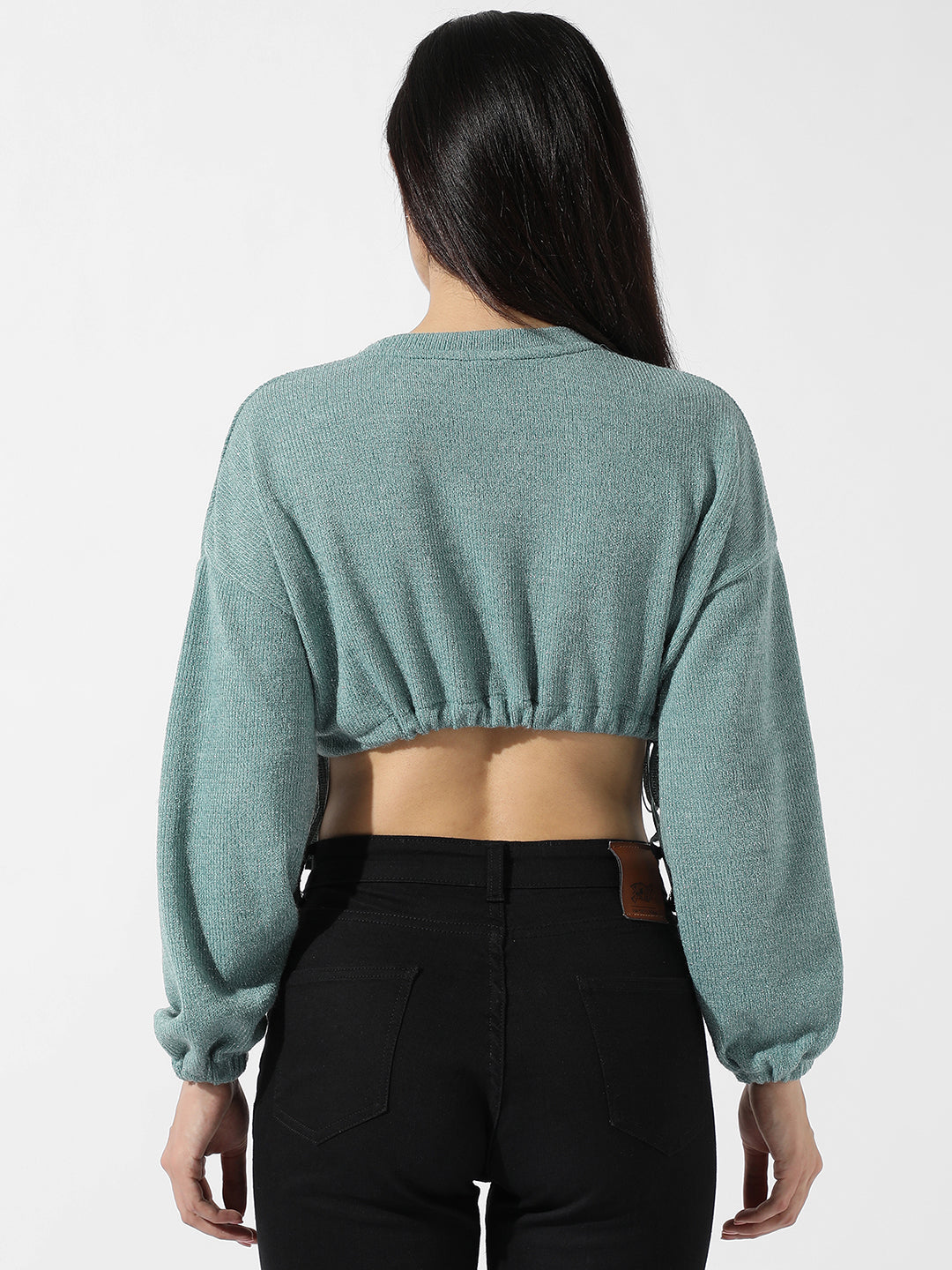 Solid Cinched Crop Top