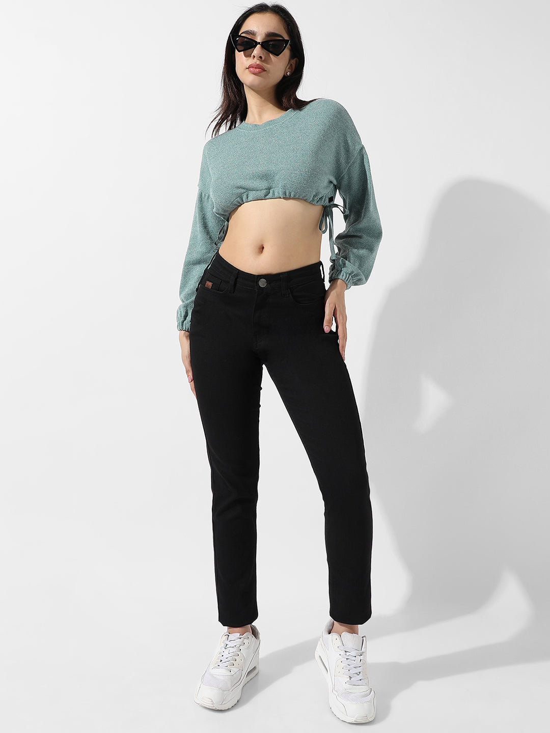 Solid Cinched Crop Top