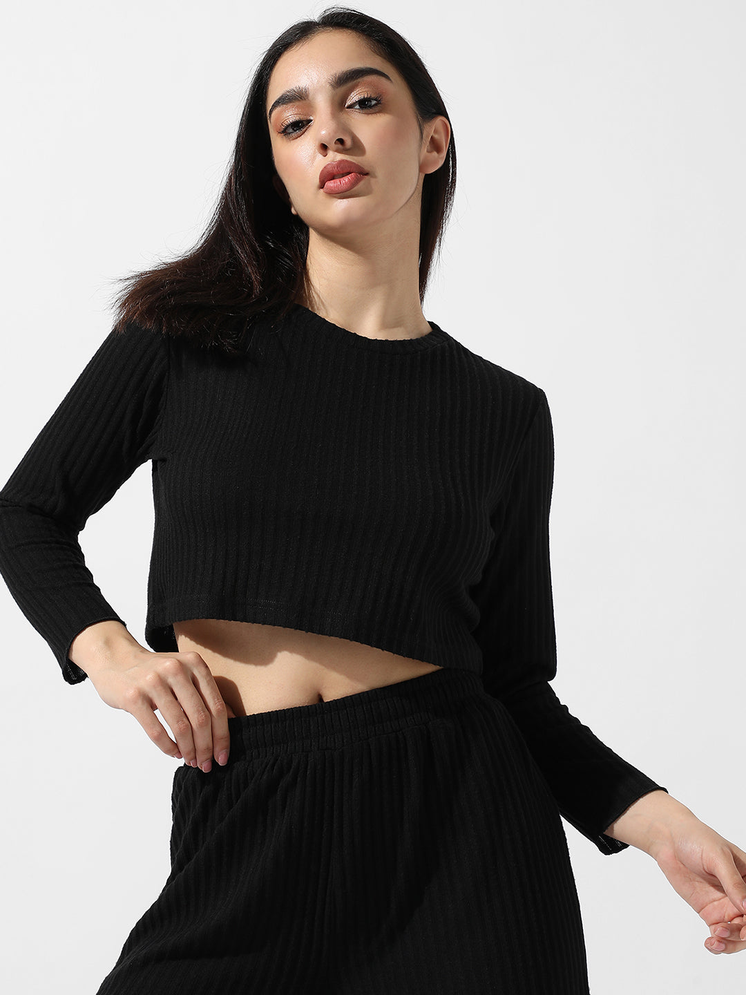 Solid Ribbed Co-Ord Set