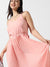 Solid Pink Pleated Dress