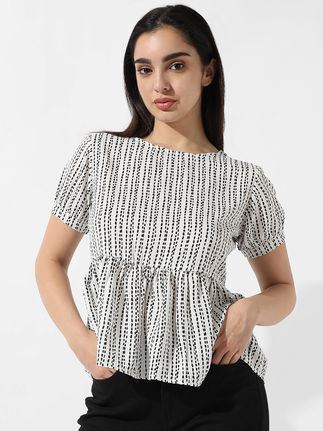 Printed Peplum Top