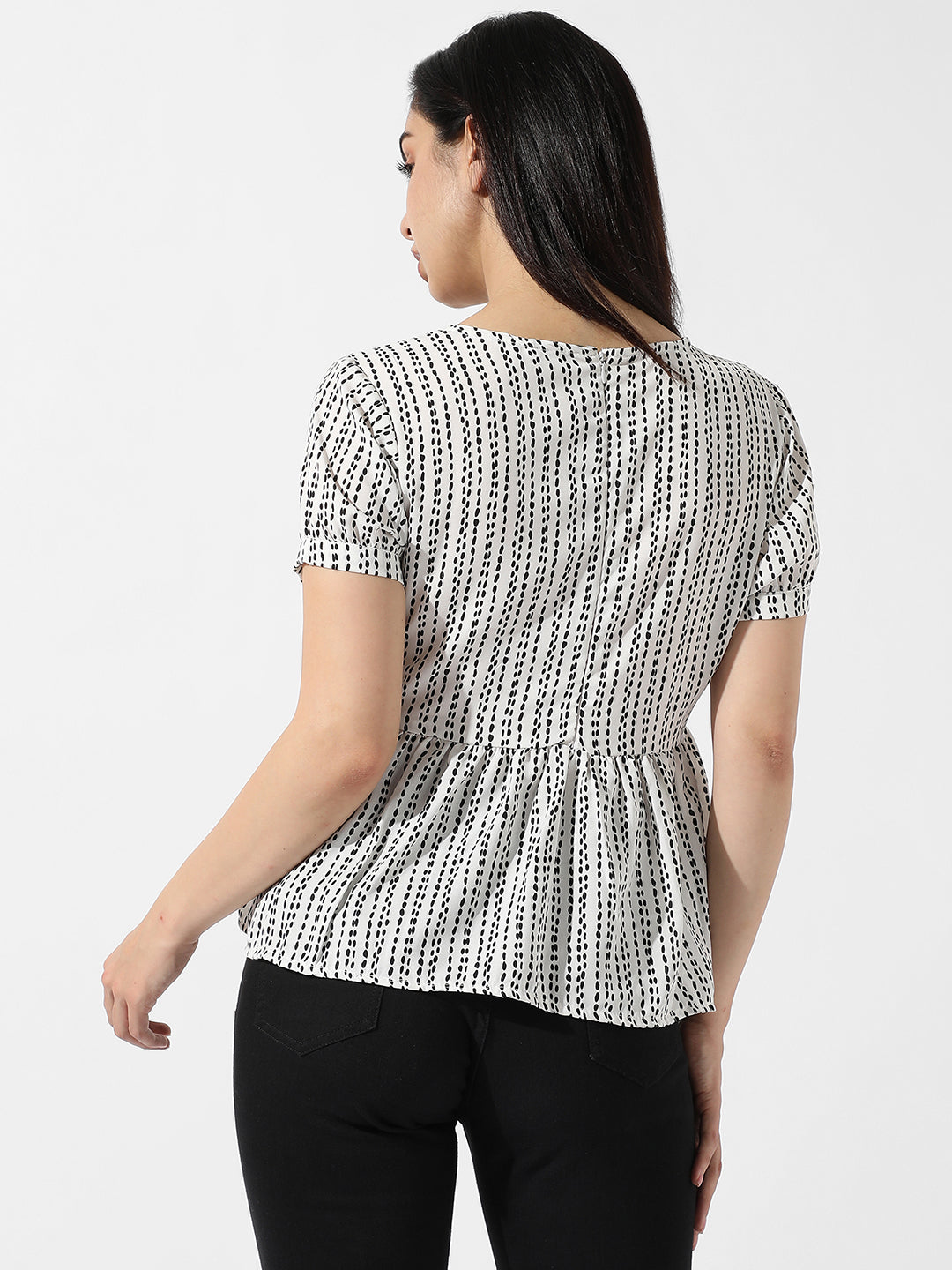 Printed Peplum Top