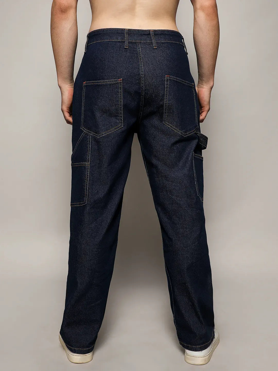 Paneled Patch Pocket Denim Jeans