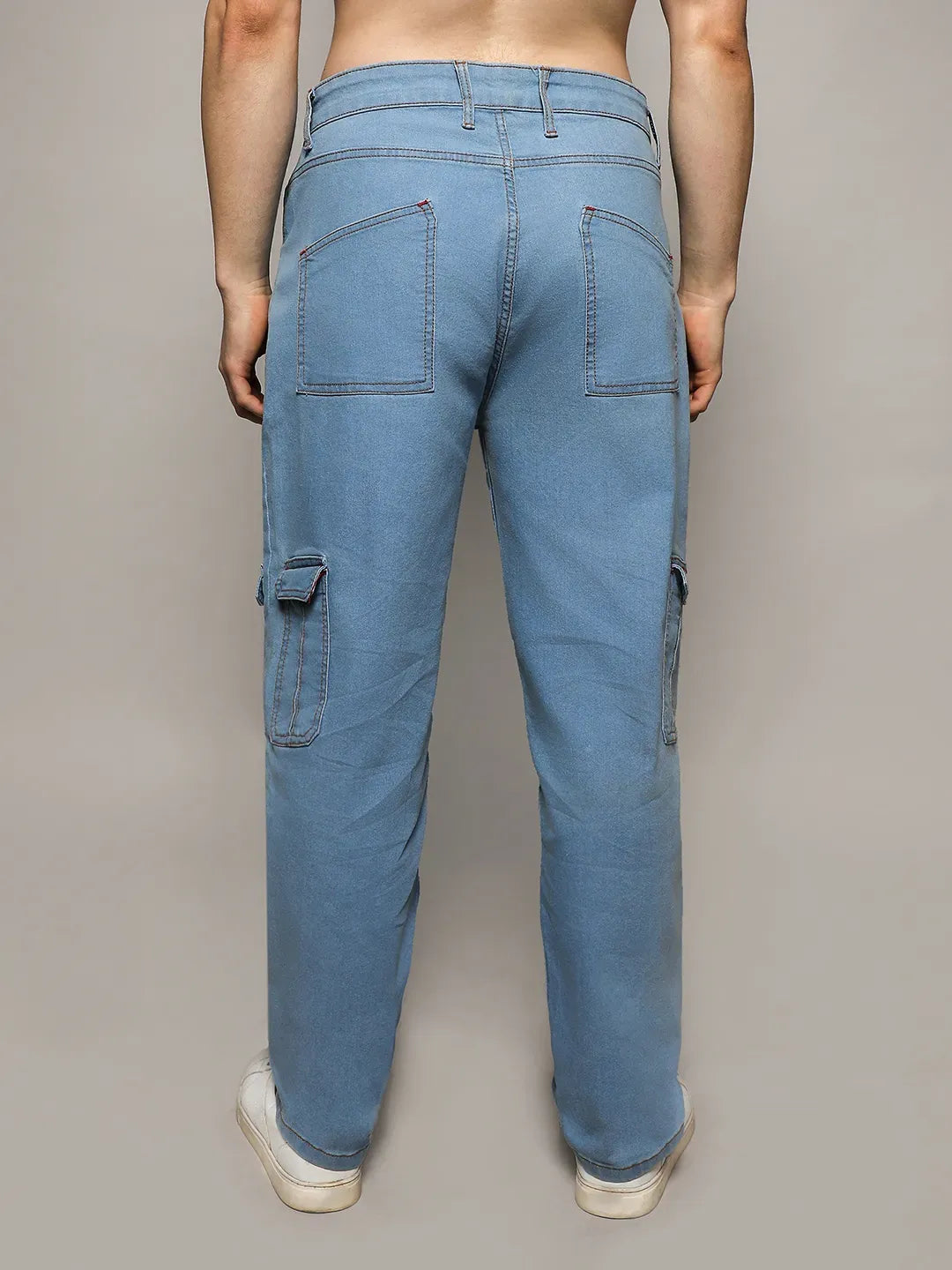 Straight Cargo Denim Jeans