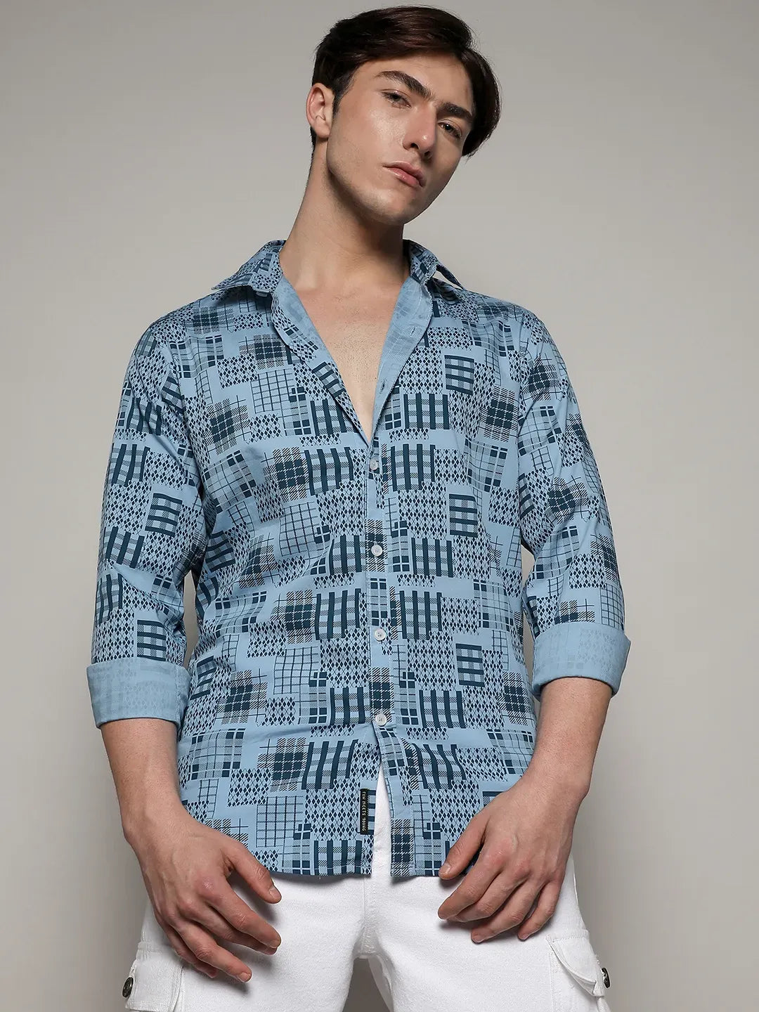 Arygle Checkered Block Shirt