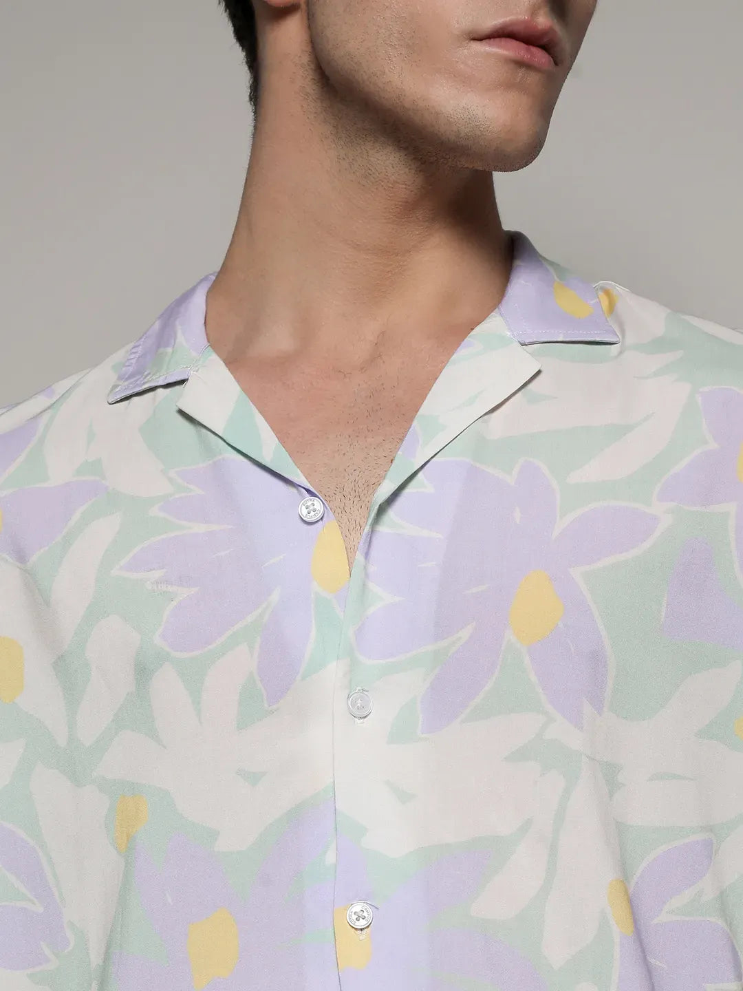 Men's Multicolour Pastel Flora Shirt