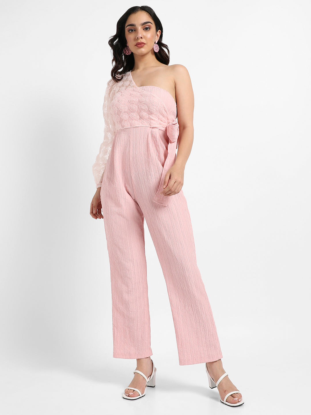 Solid Jumpsuit With Self-Design Details