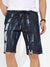 Navy Blue Contrast Wash Denim Shorts