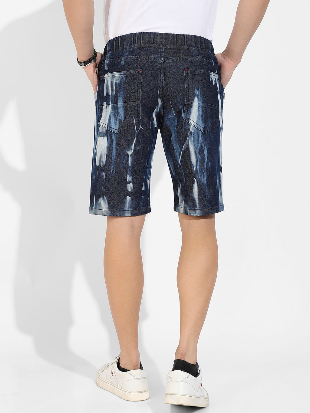Contrast Wash Denim Shorts