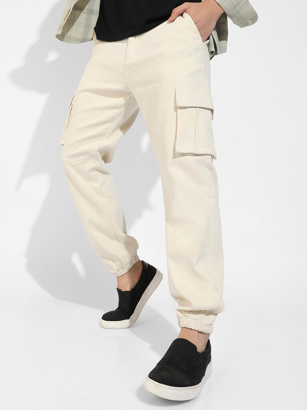 Cuffed Hem Cargo Trousers 28 - Main Image
