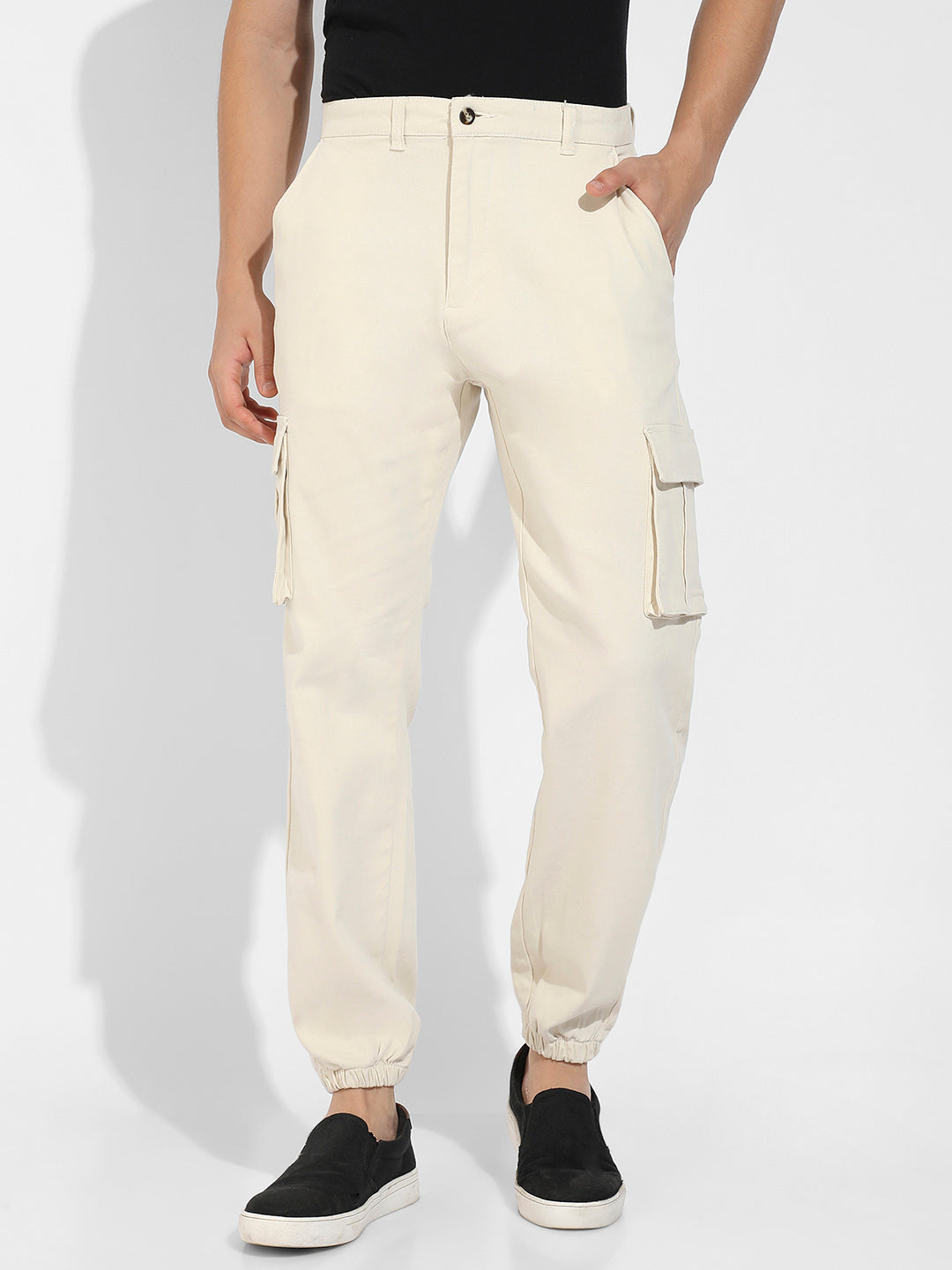 Cuffed Hem Cargo Trousers