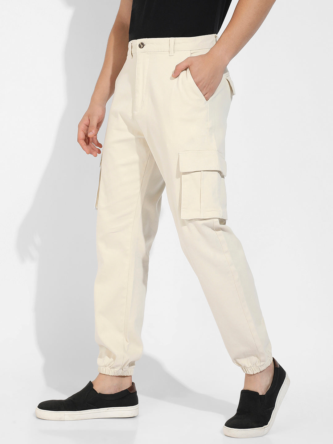 Cuffed Hem Cargo Trousers
