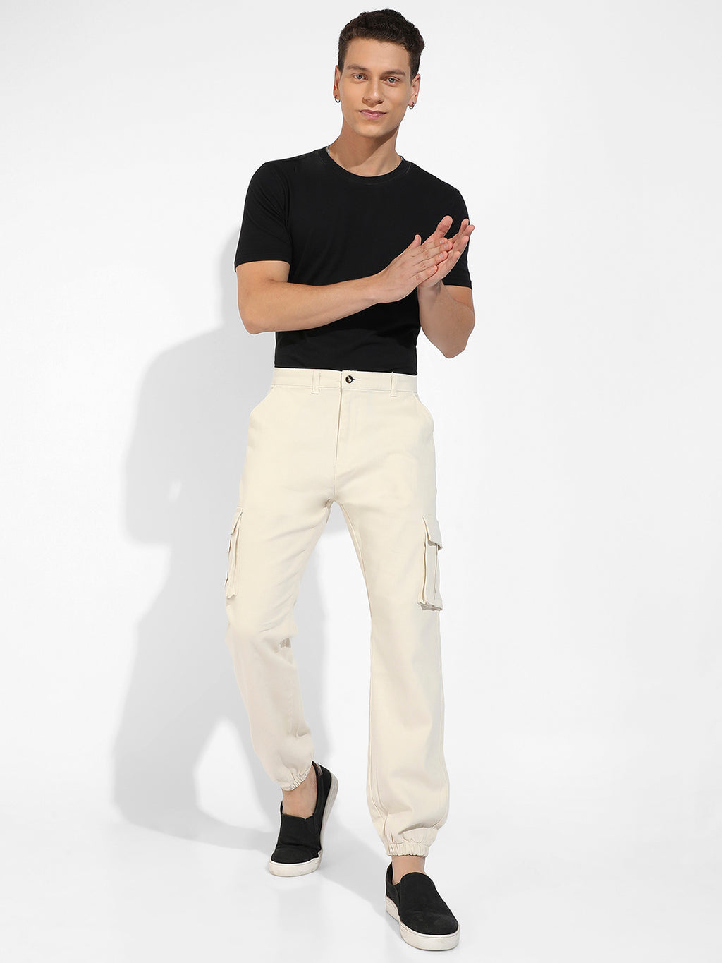 Cuffed Hem Cargo Trousers