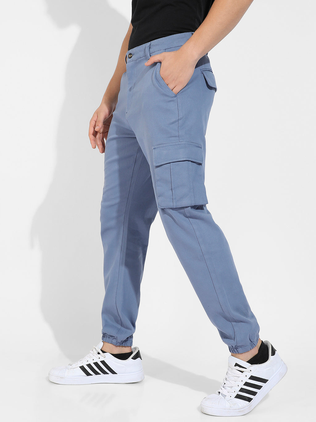 Cuffed Hem Cargo Trousers