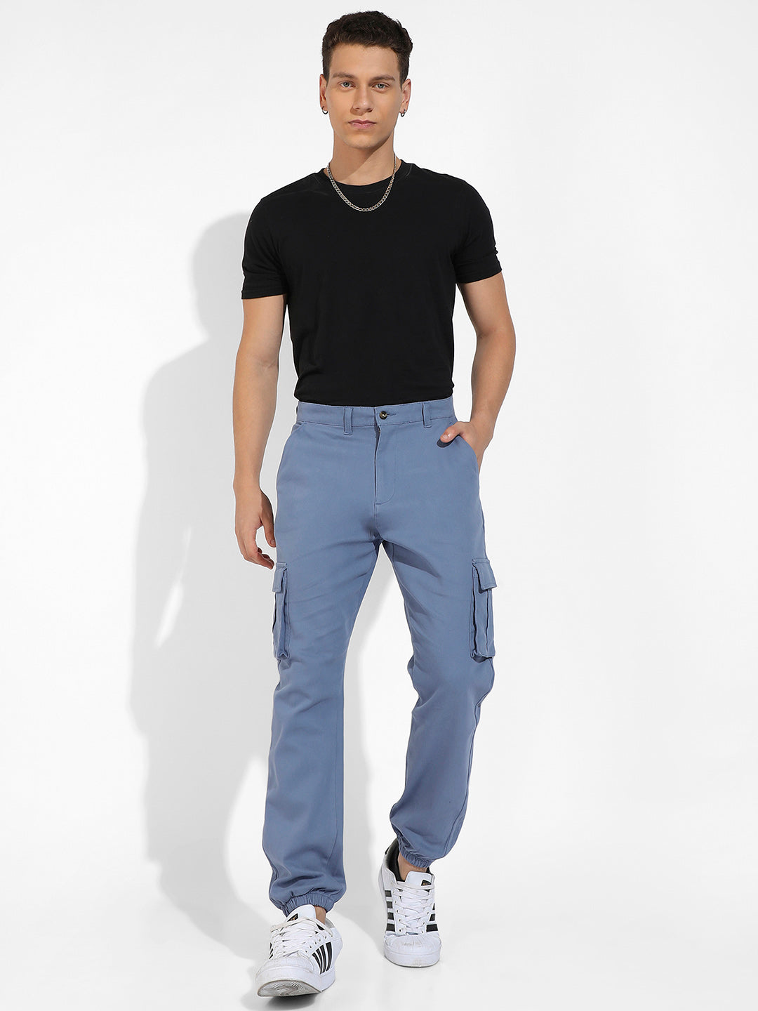 Cuffed Hem Cargo Trousers