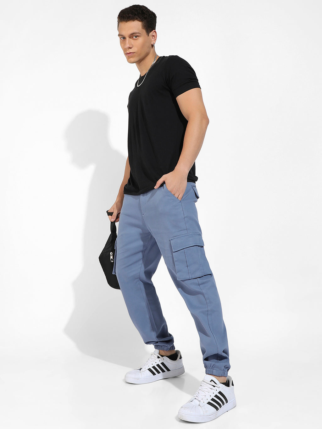 Cuffed Hem Cargo Trousers