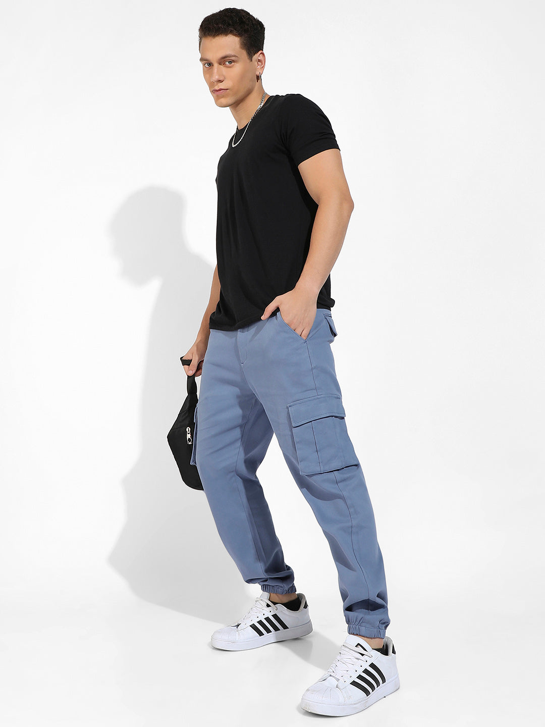Cuffed Hem Cargo Trousers