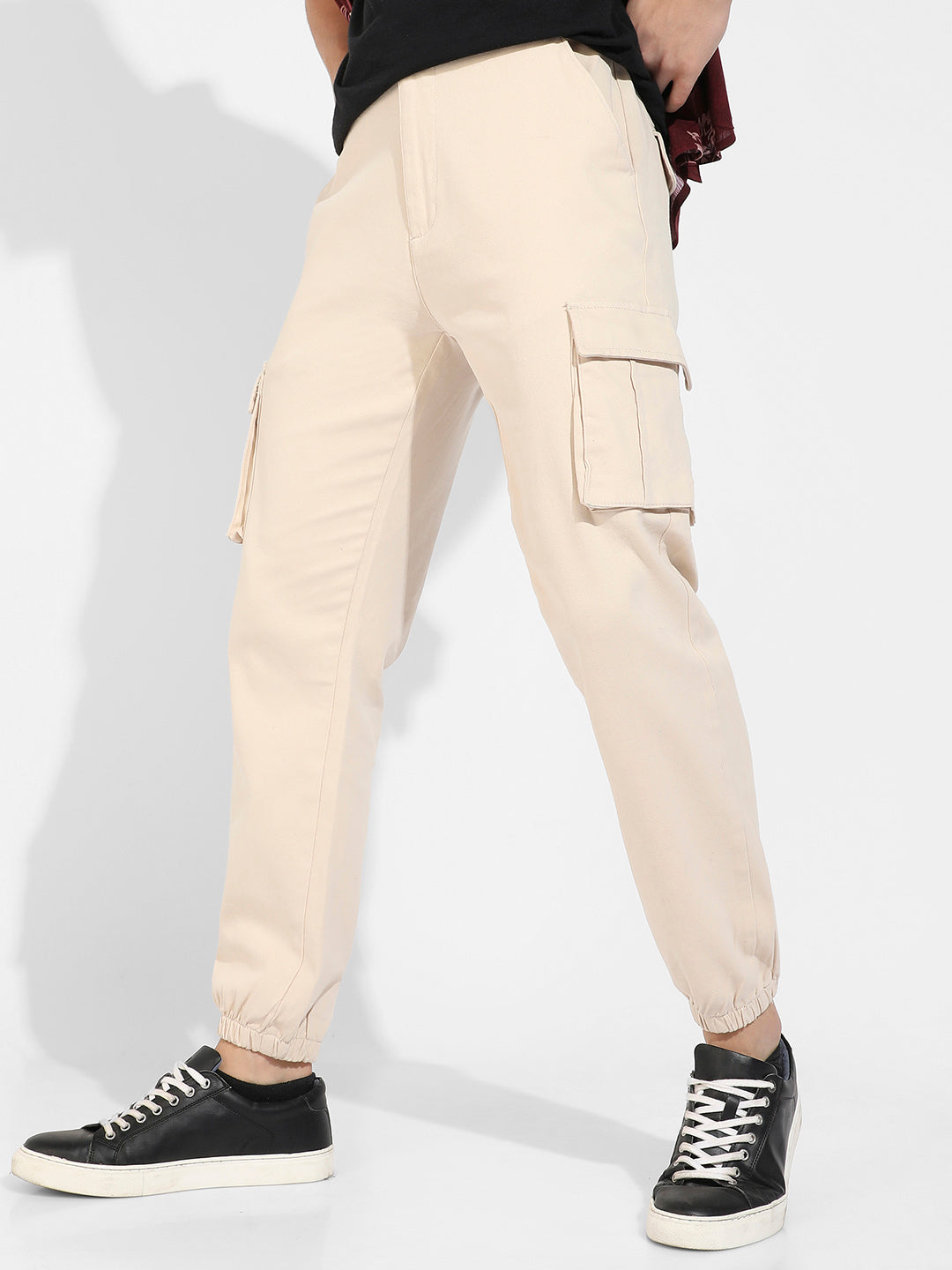 Cuffed Hem Cargo Trousers