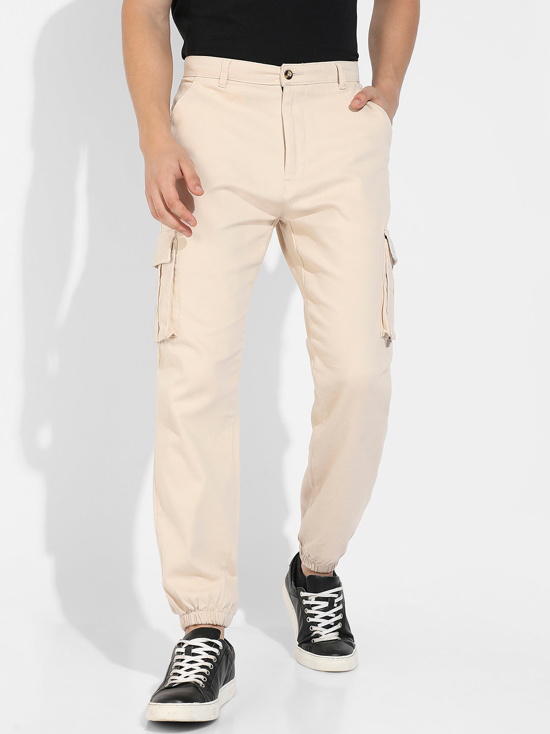 Cuffed Hem Cargo Trousers