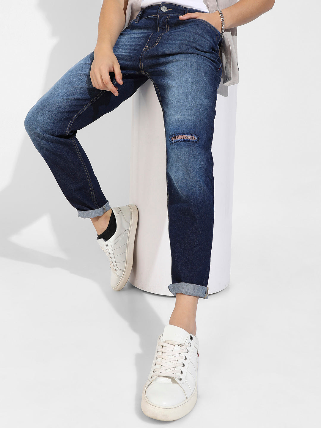 Distressed Knee Denim Jeans