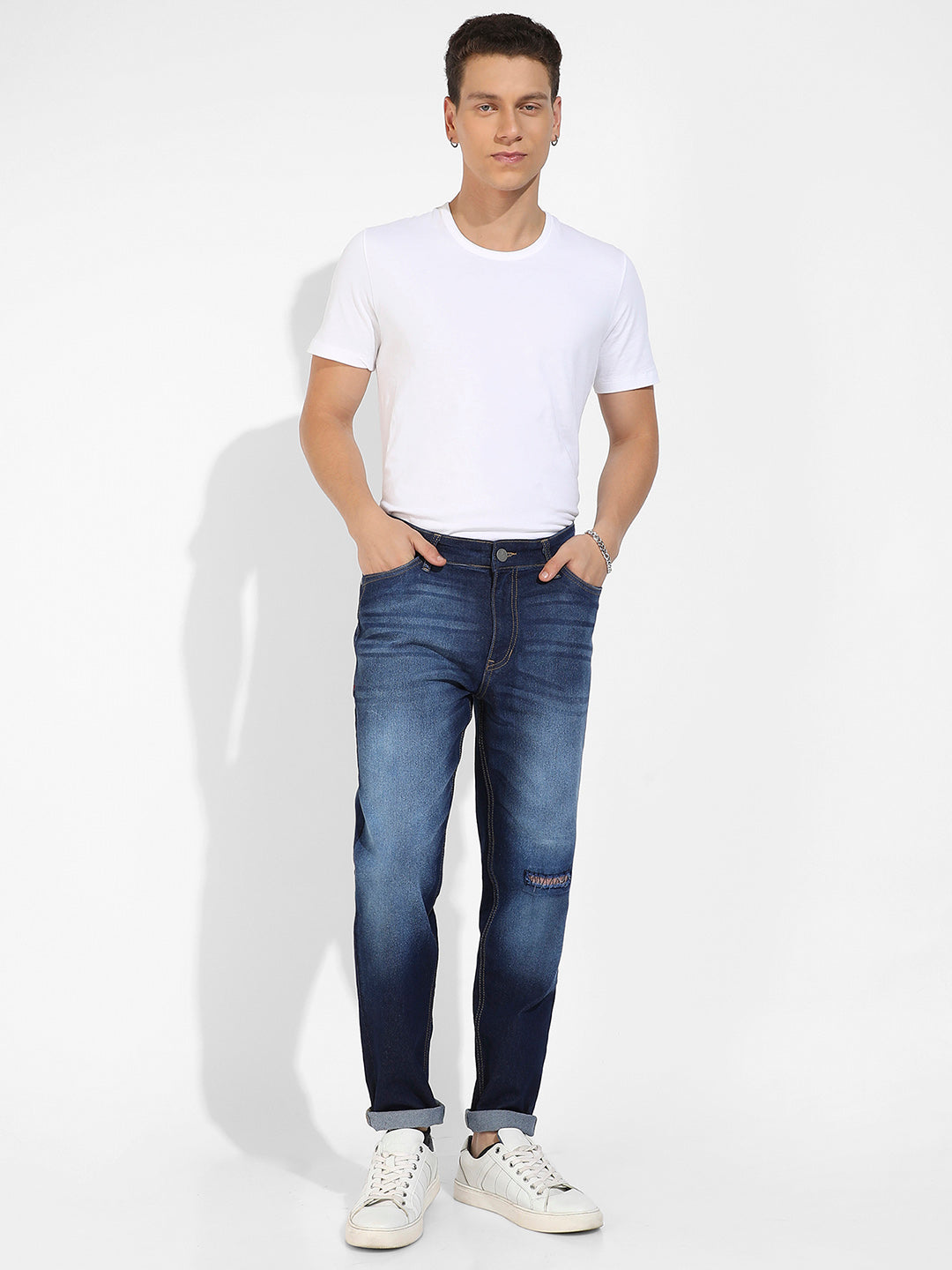 Distressed Knee Denim Jeans