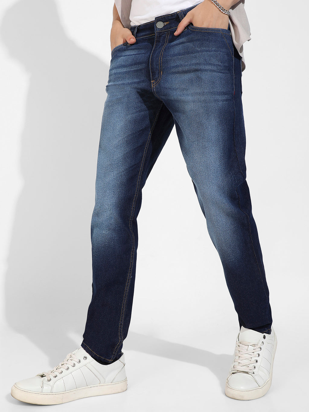 Rolled Hem Denim Jeans