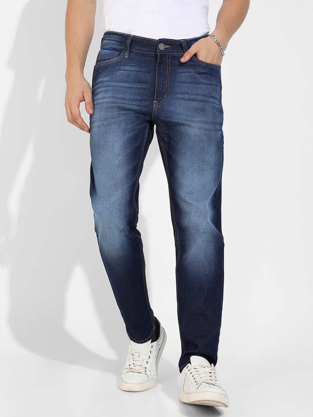 Rolled Hem Denim Jeans