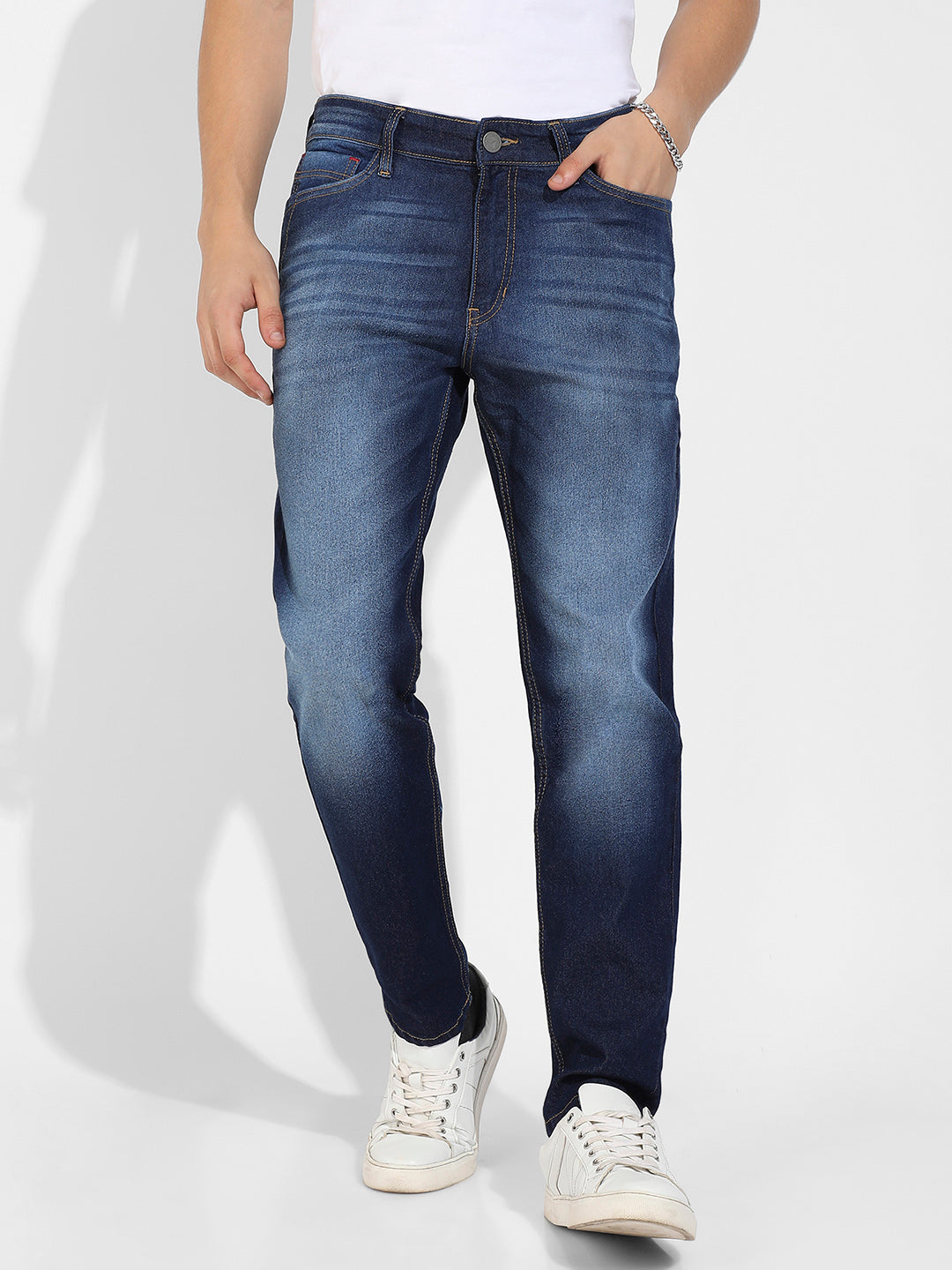 Rolled Hem Denim Jeans