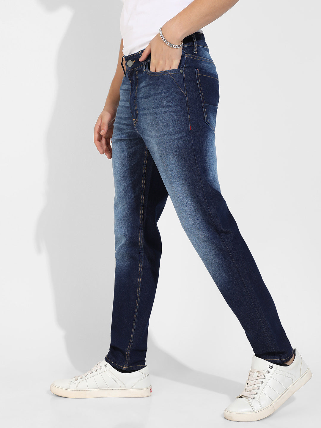 Rolled Hem Denim Jeans