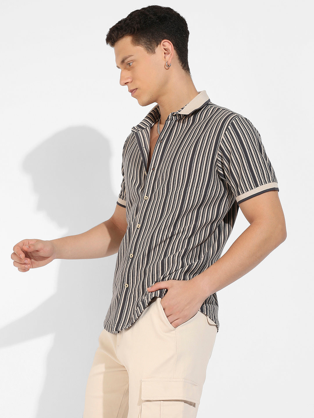 Contrast Knitted Shirt