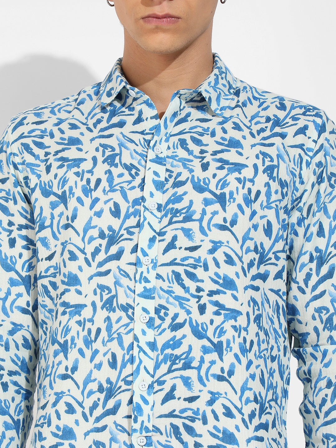 Blue Foliage Strokes Shirt
