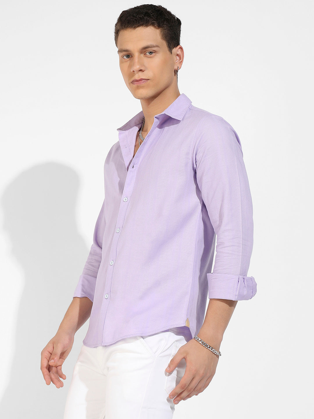 Self-Design Striped Shirt