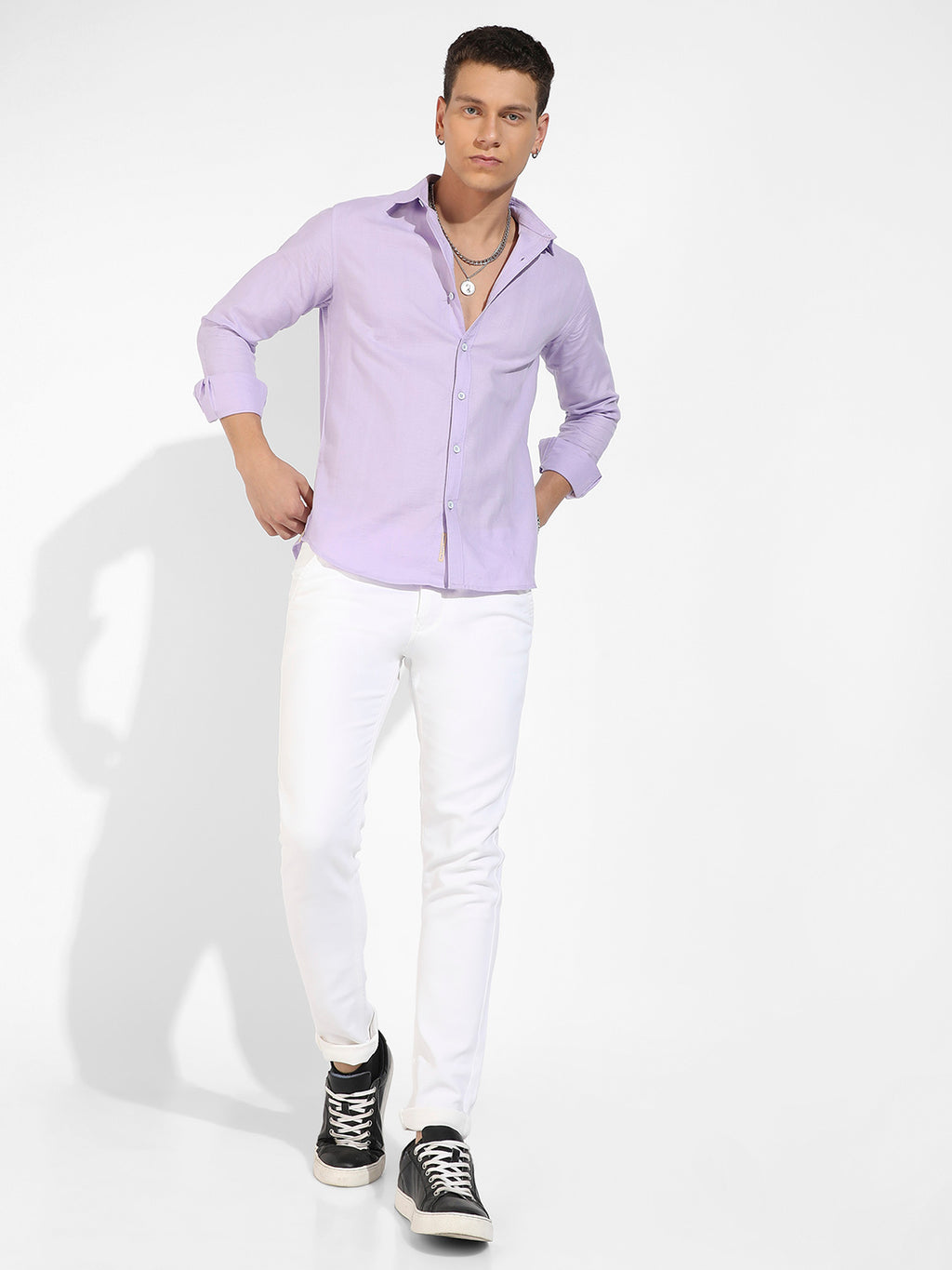 Self-Design Striped Shirt