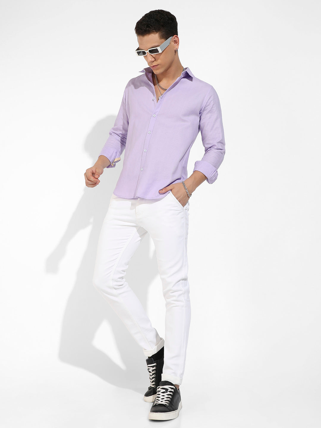 Self-Design Striped Shirt