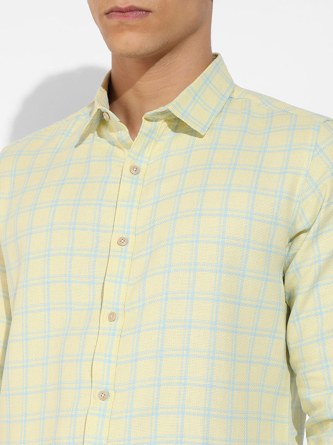 Lemon Yellow Tartan Plaid Shirt