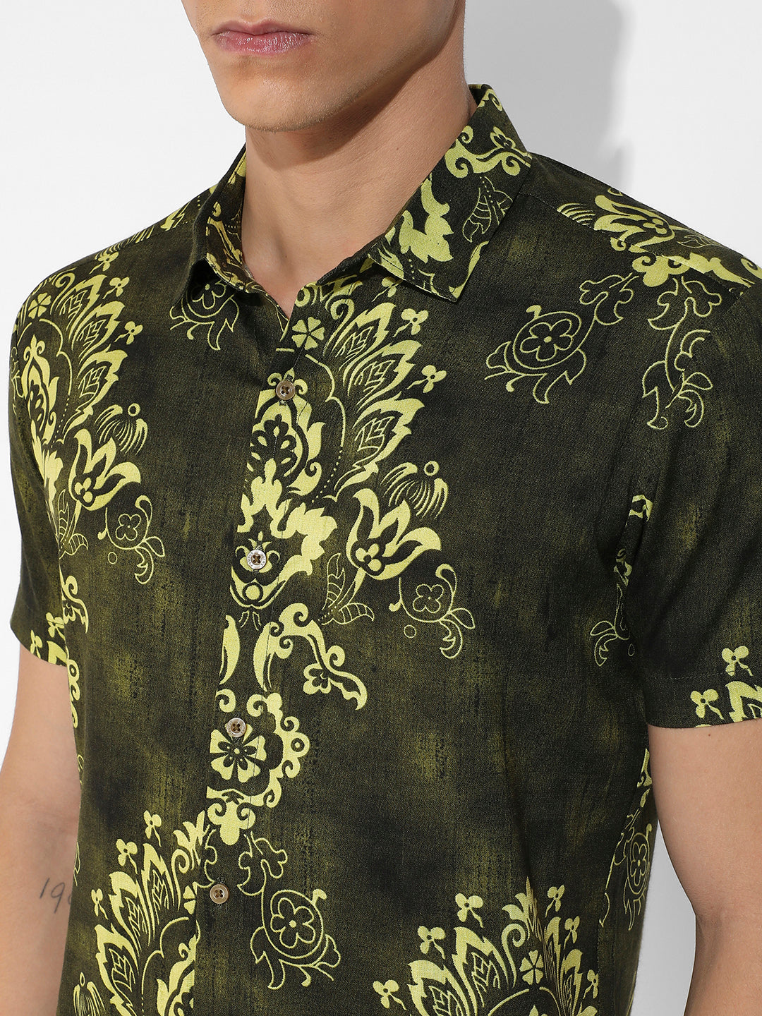 Forest Green Ethnic Motif Shirt