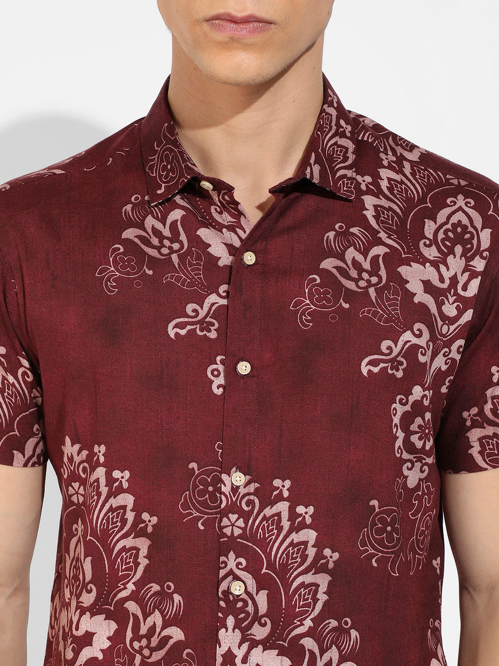 Brown Ethnic Motif Shirt