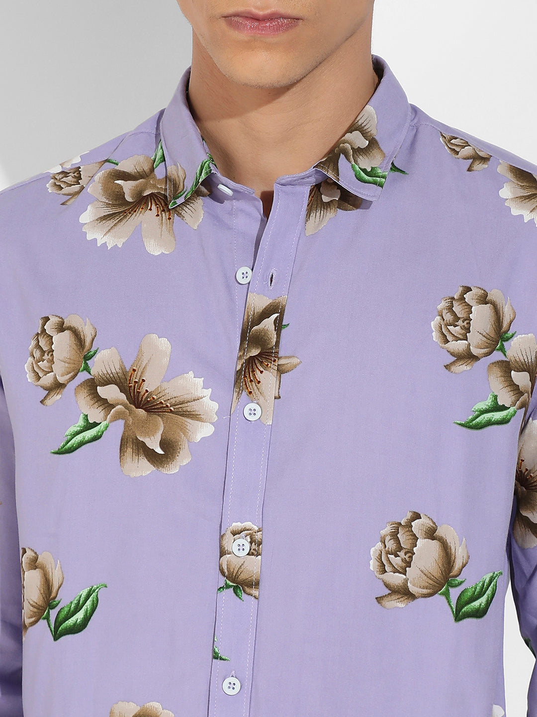 Lavender Floral Print Shirt