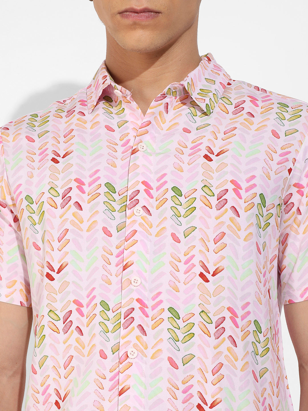 Pink Leaf Strokes Shirt