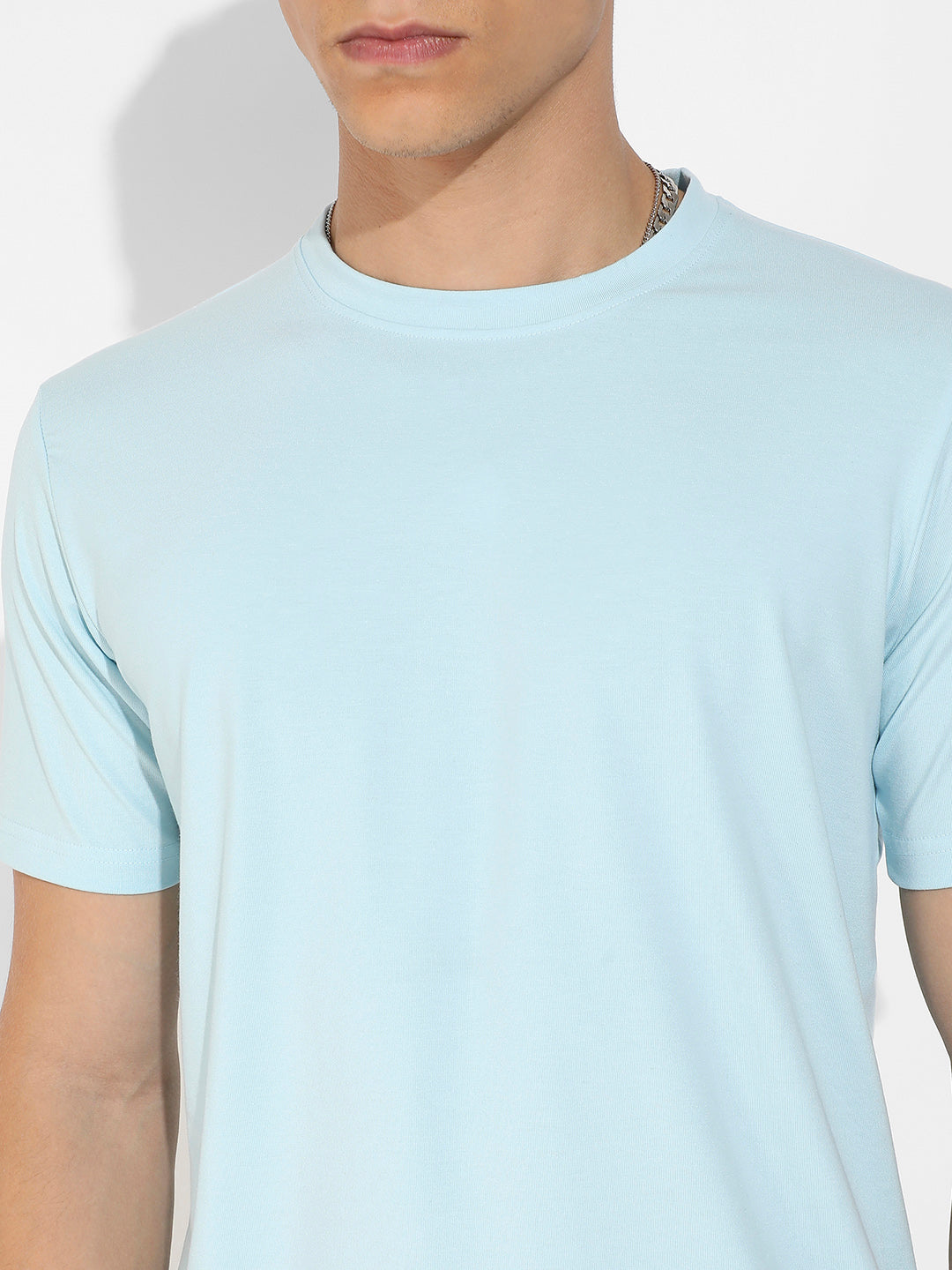 Icy Blue Basic Regular Fit T-Shirt